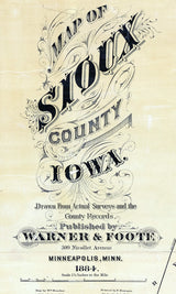 1884 Farm Line Map of Sioux County Iowa