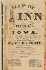 1881 Farm Line Map of Linn County Iowa