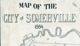 1884 Map of Somerville Middlesex County Massachusetts