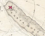 1861 Map of Pensacola Florida Navy Yard and Fort Pickens