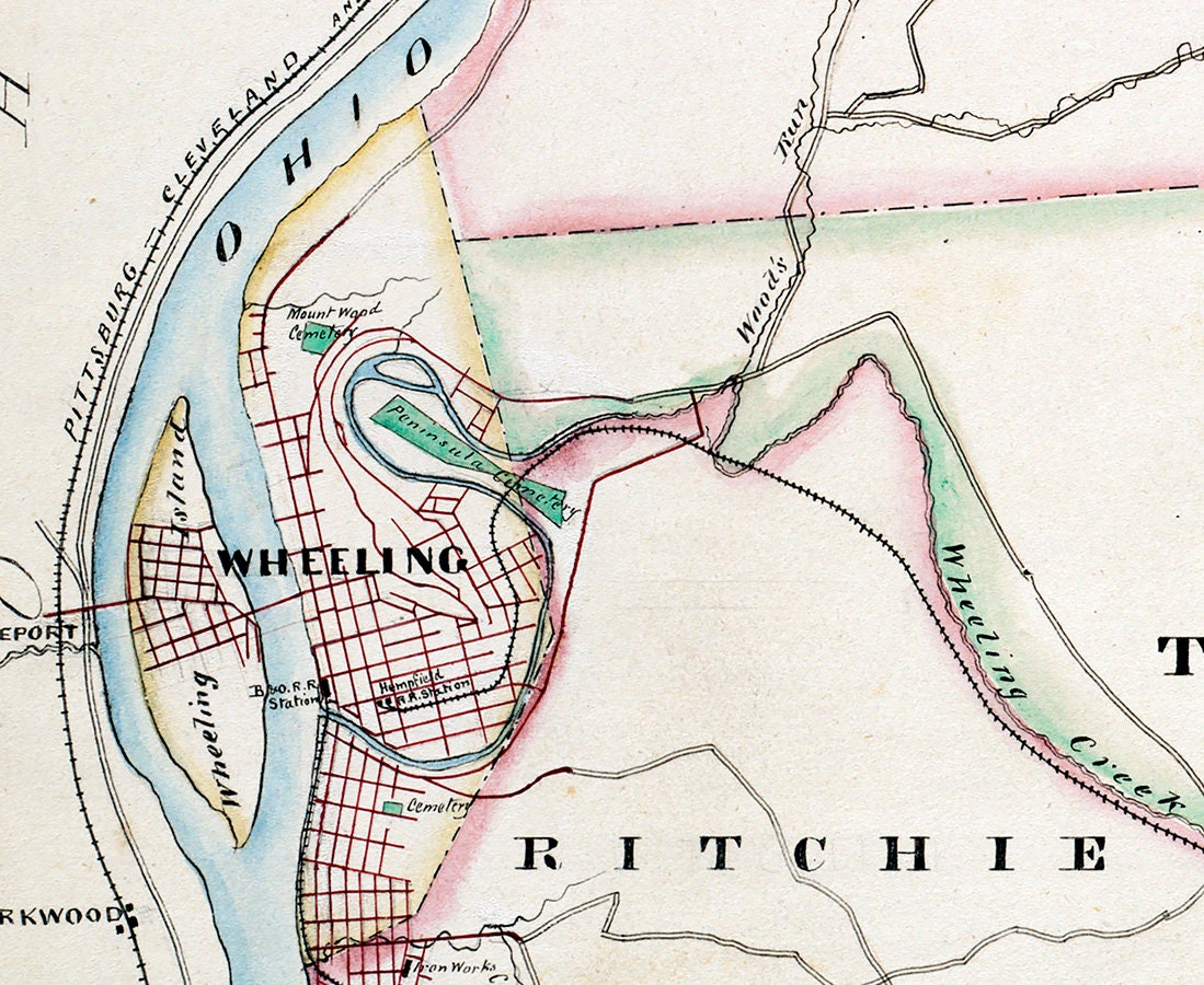 1889 Map of Ohio County West Virginia