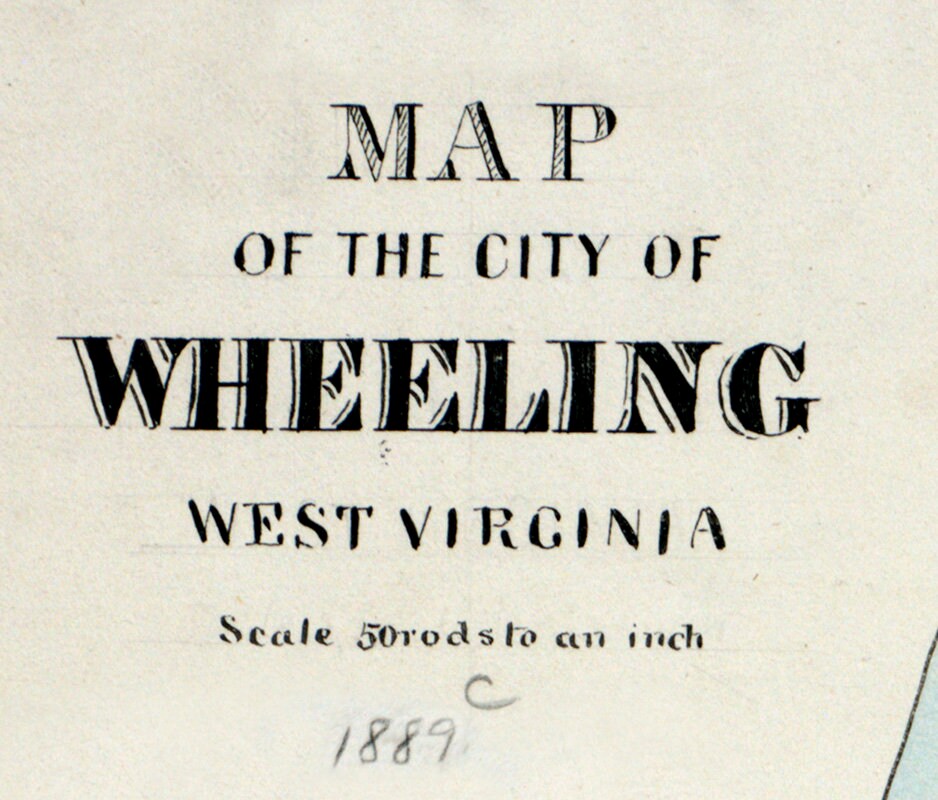 1889 Map of Wheeling West Virginia