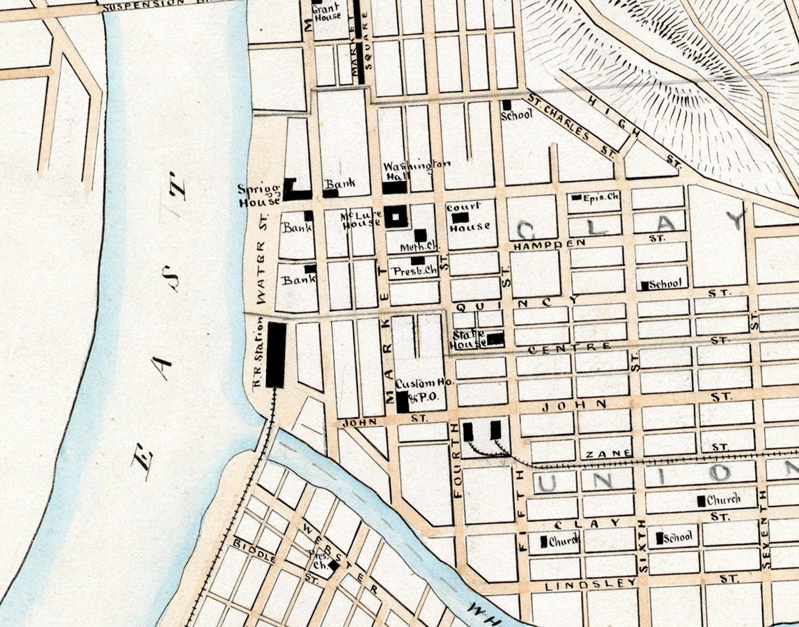 1889 Map of Wheeling West Virginia