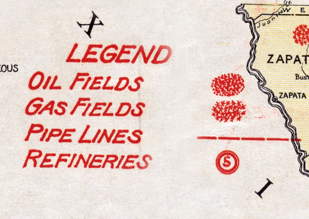 1919 Map of Texas Oil and Gas Fields Pipelines and Refineries