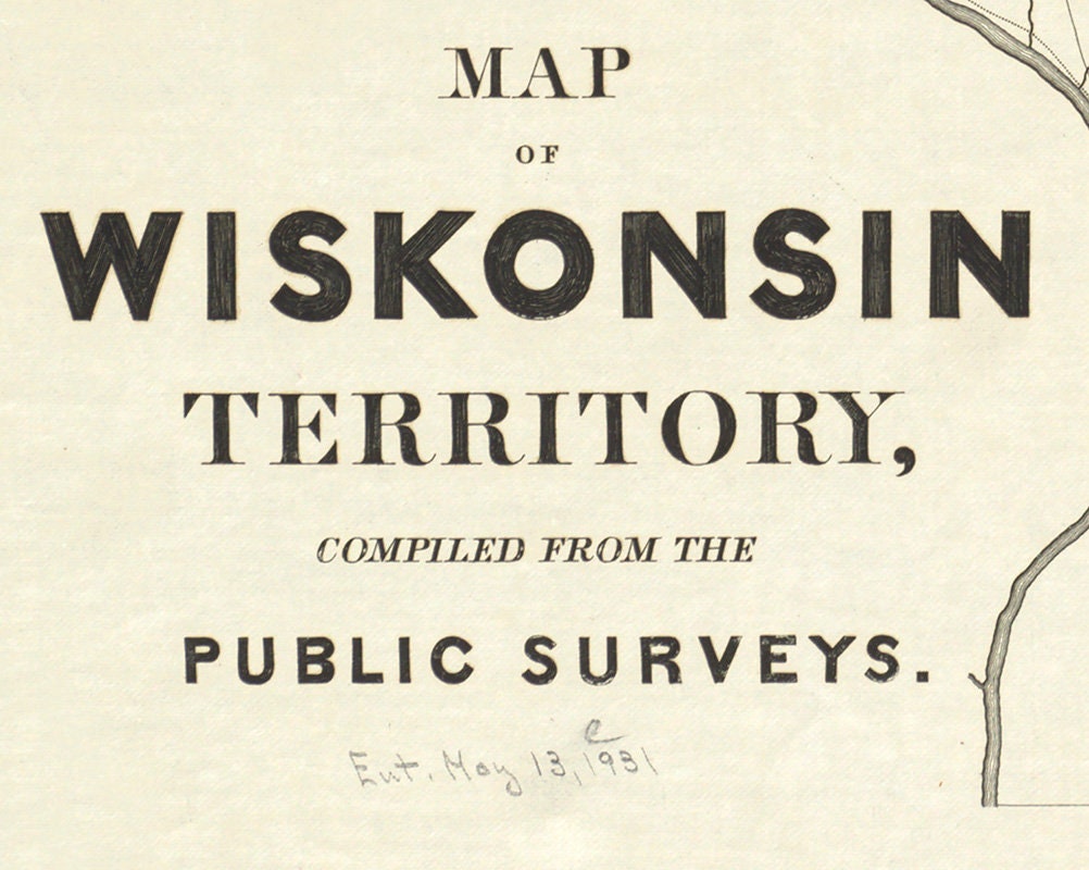 1839 Map of The Wisconsin Territory Showing Door County Area