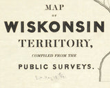 1839 Map of The Wisconsin Territory Showing Door County Area