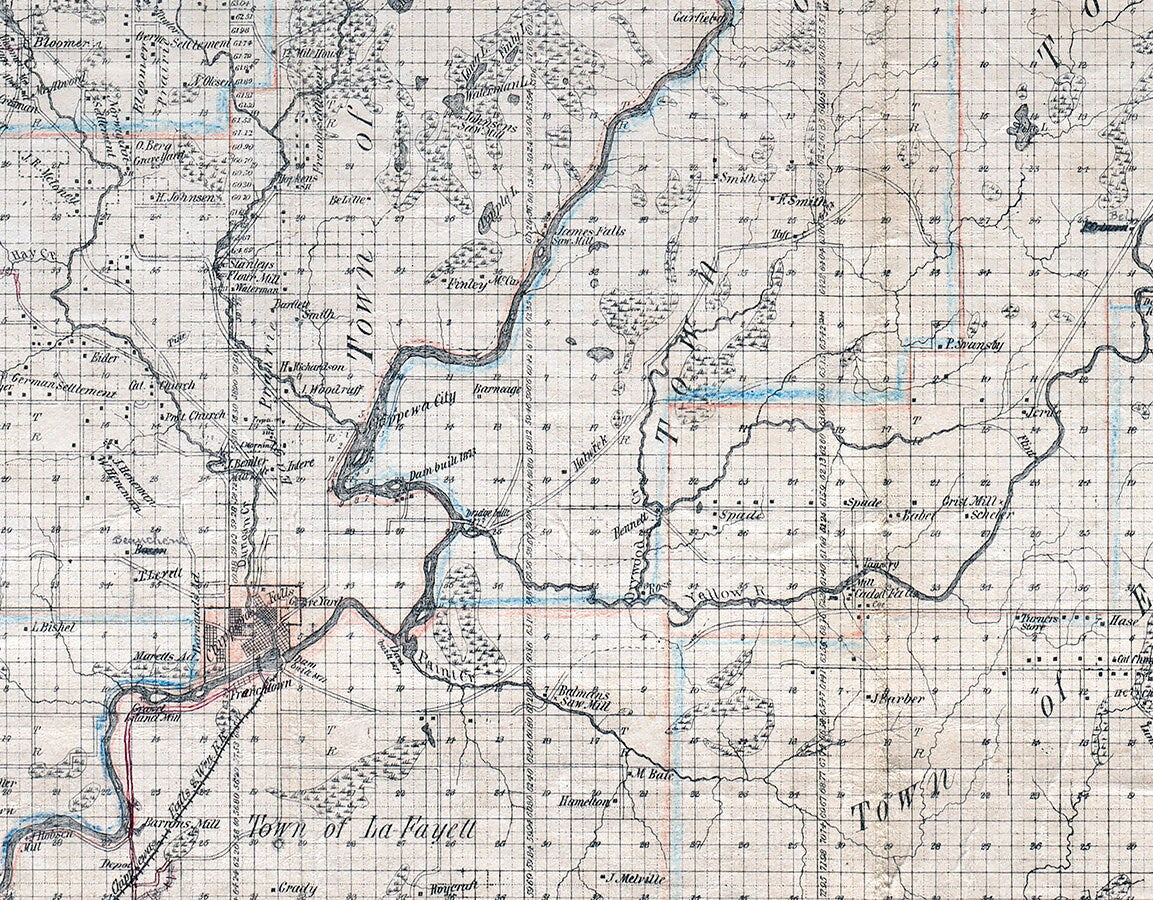 1873 Map of Chippewa County Wisconsin