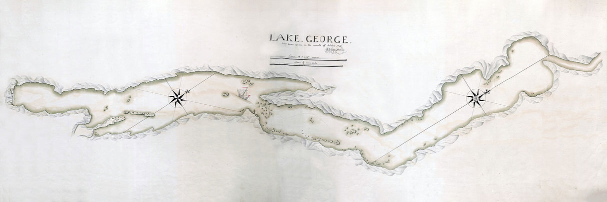 1756 Map of Lake George New York