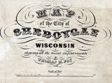 1856 Map of The City of Sheboygan Wisconsin