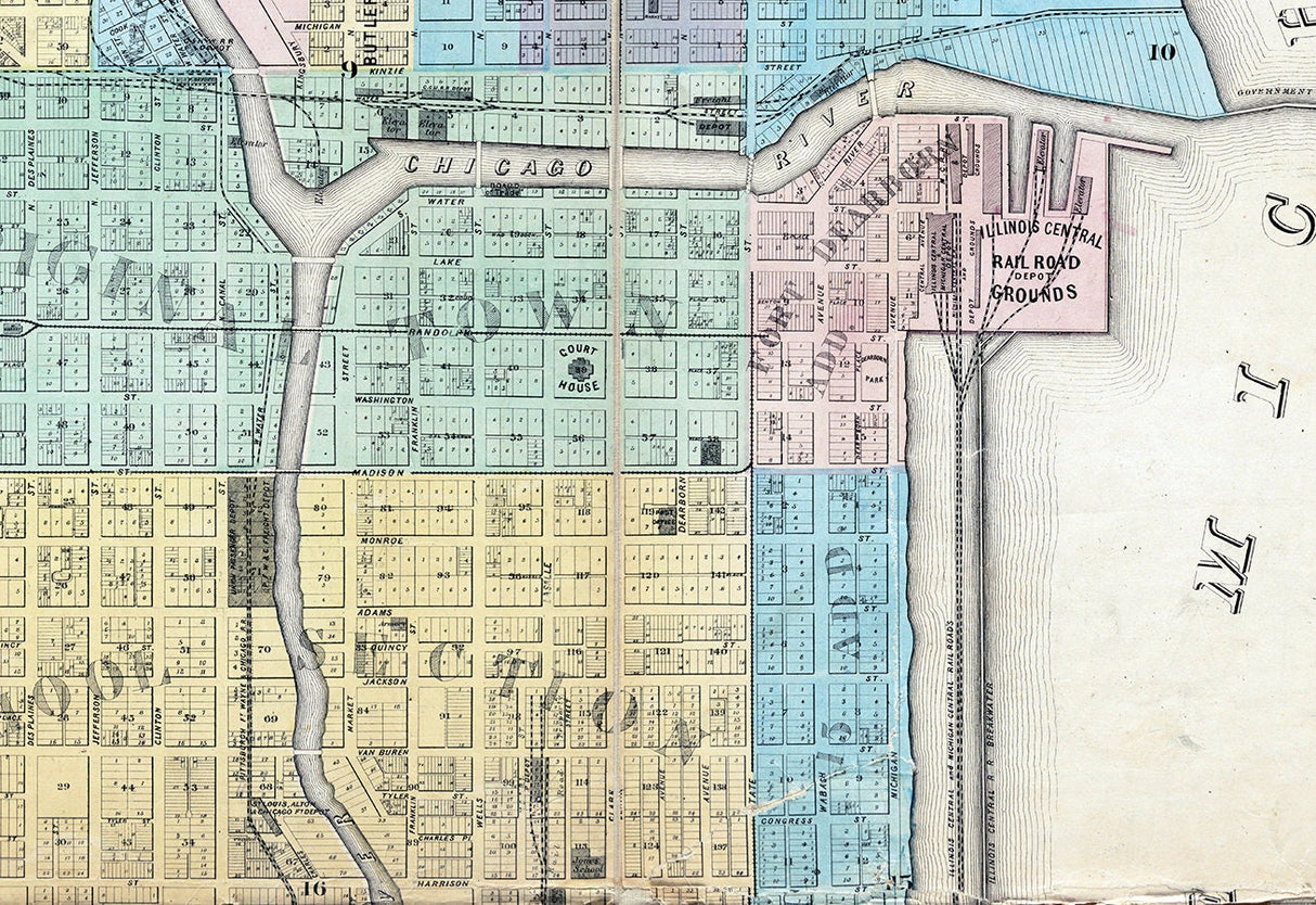 1863 Map of Chicago Illinois