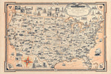 1935 Pictorial Map of The United States