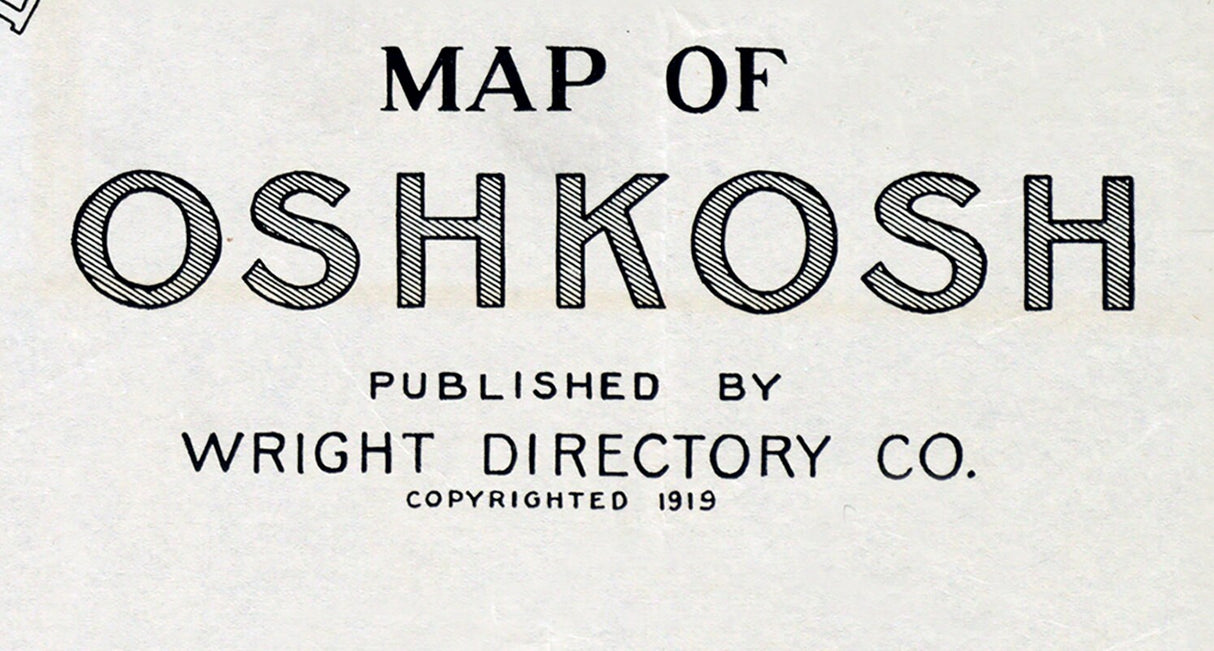 1919 Map of Oshkosh Winnebago County Wisconsin