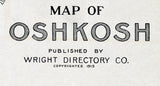 1919 Map of Oshkosh Winnebago County Wisconsin