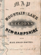 1852 Map of the Mountain Lake Regions New Hampshire