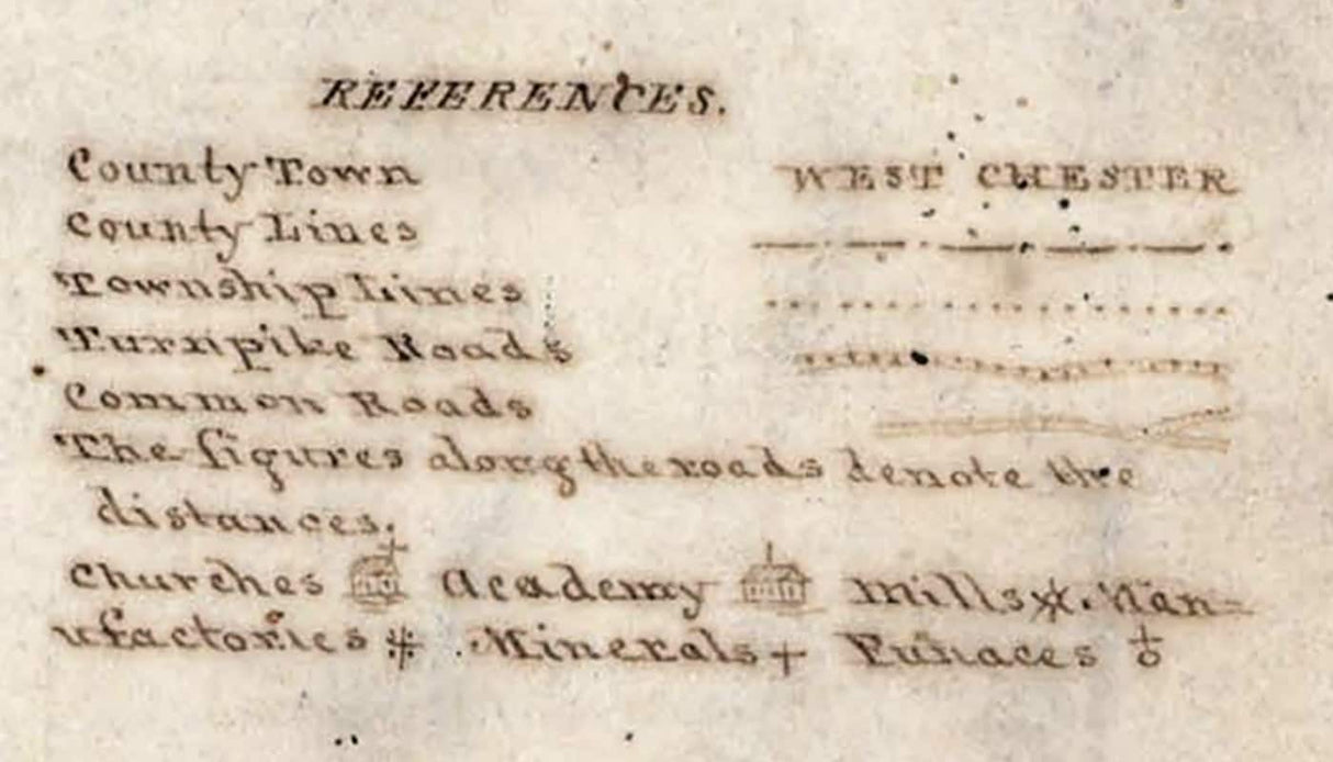 1816 Map of Chester County Pennsylvania