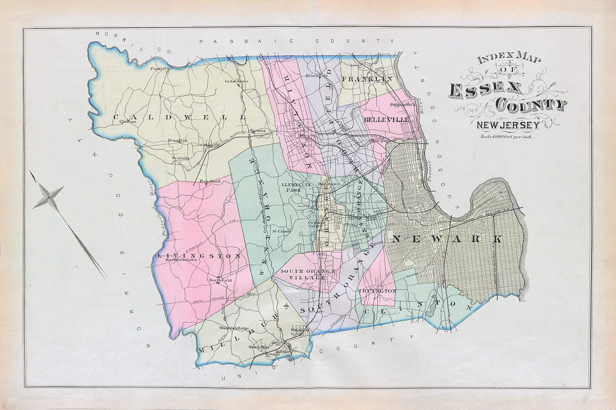 1881 Map of Essex County New Jersey