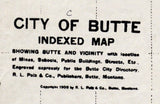 1909 Map of Butte Silver Box County Montana