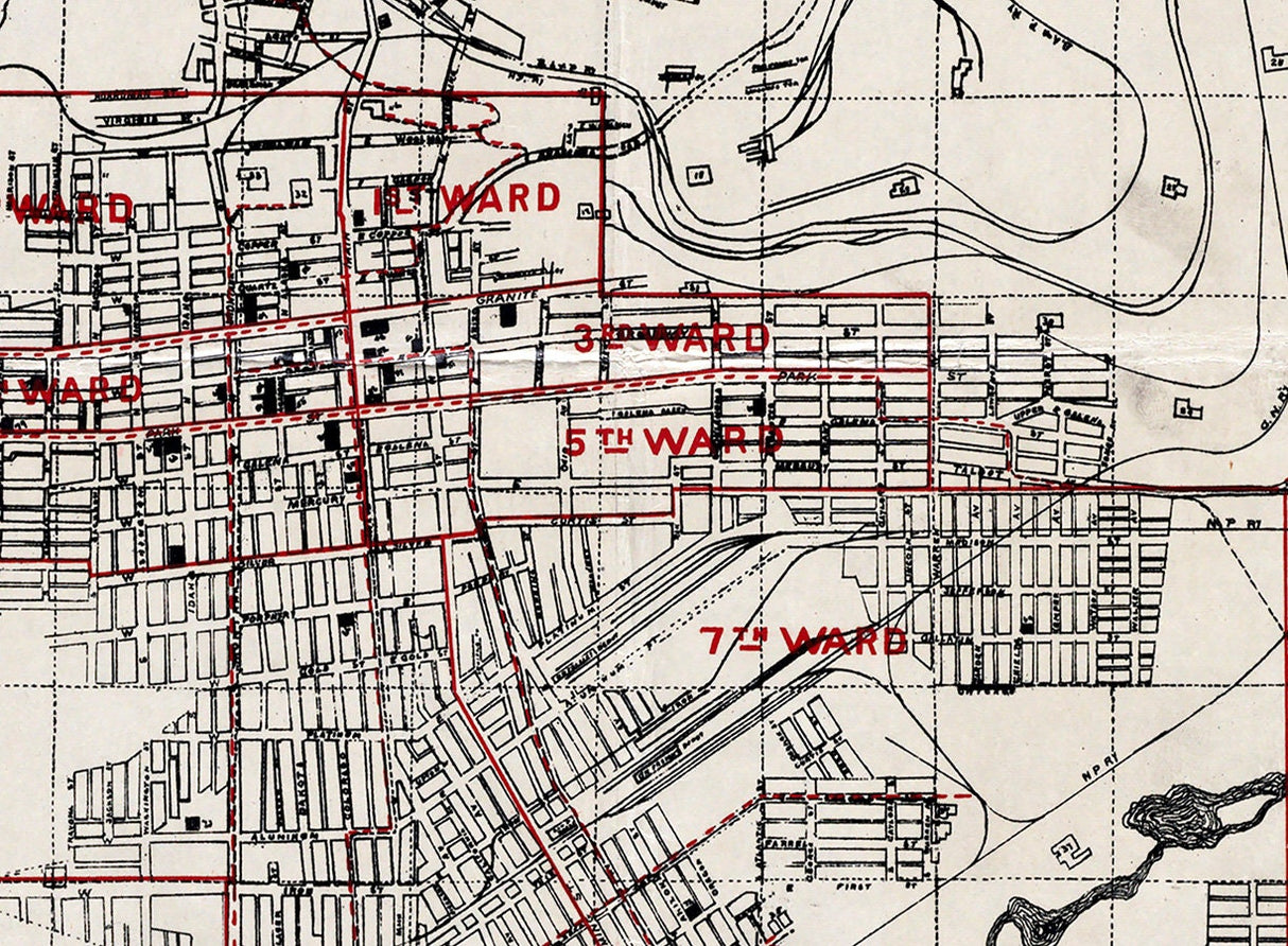 1909 Map of Butte Silver Box County Montana