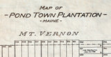 1908 Map of Pond Town Plantation Maine
