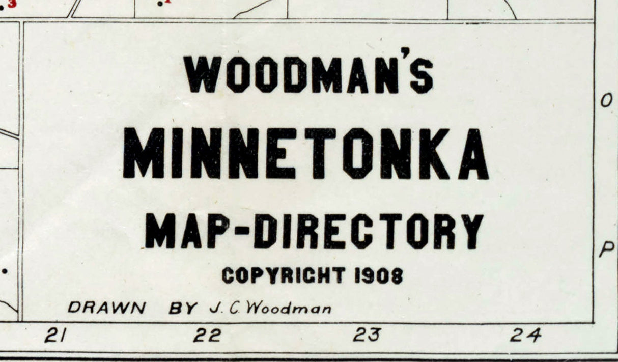1908 Woodmans Map of Lake Minnetonka
