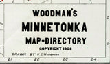 1908 Woodmans Map of Lake Minnetonka