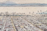 1854 Panoramic Map Drawing of San Francisco California