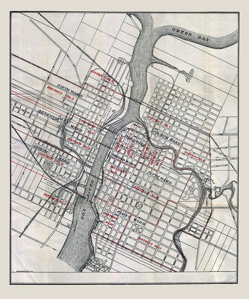 1900 Map of Green Bay Wisconsin