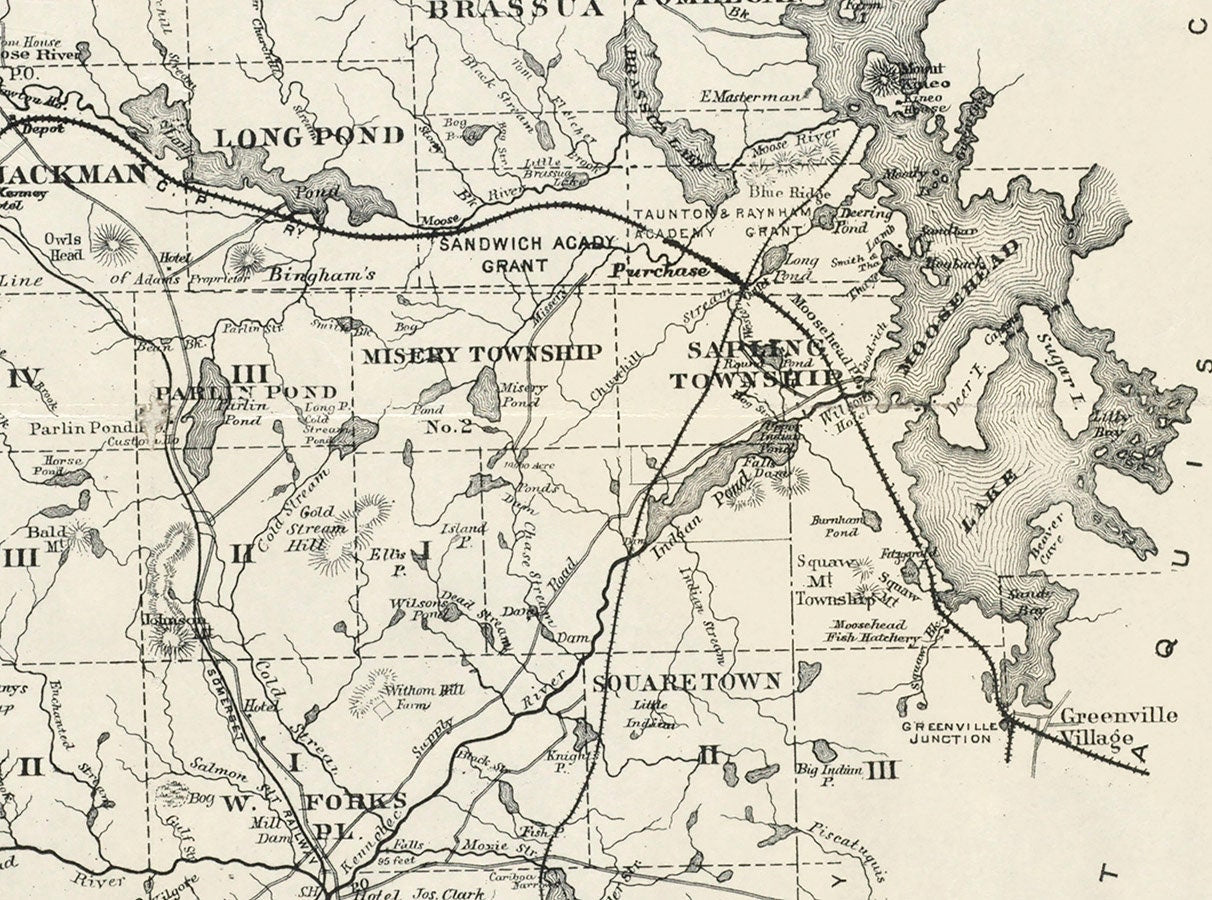 1895 Farm Line Map of Somerset County Maine