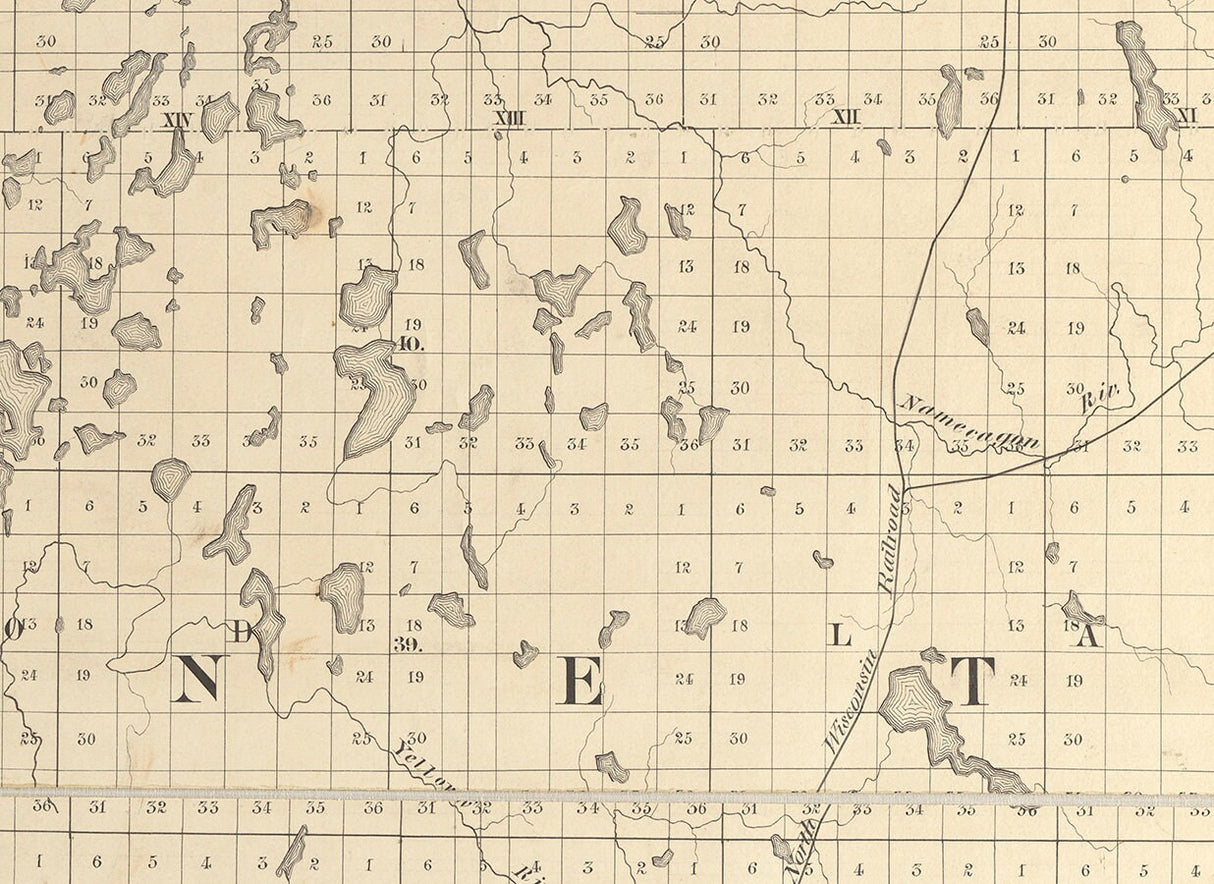 1880 Map of Burnett County Wisconsin