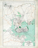 1906 Map of Portland Cumberland County Maine