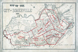 1884 Map of Somerville Middlesex County Massachusetts