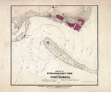 1861 Map of Pensacola Florida Navy Yard and Fort Pickens