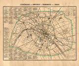 1882 Map of Paris France