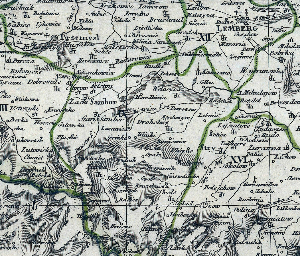 1807 Map of Galizien Austria Hungary