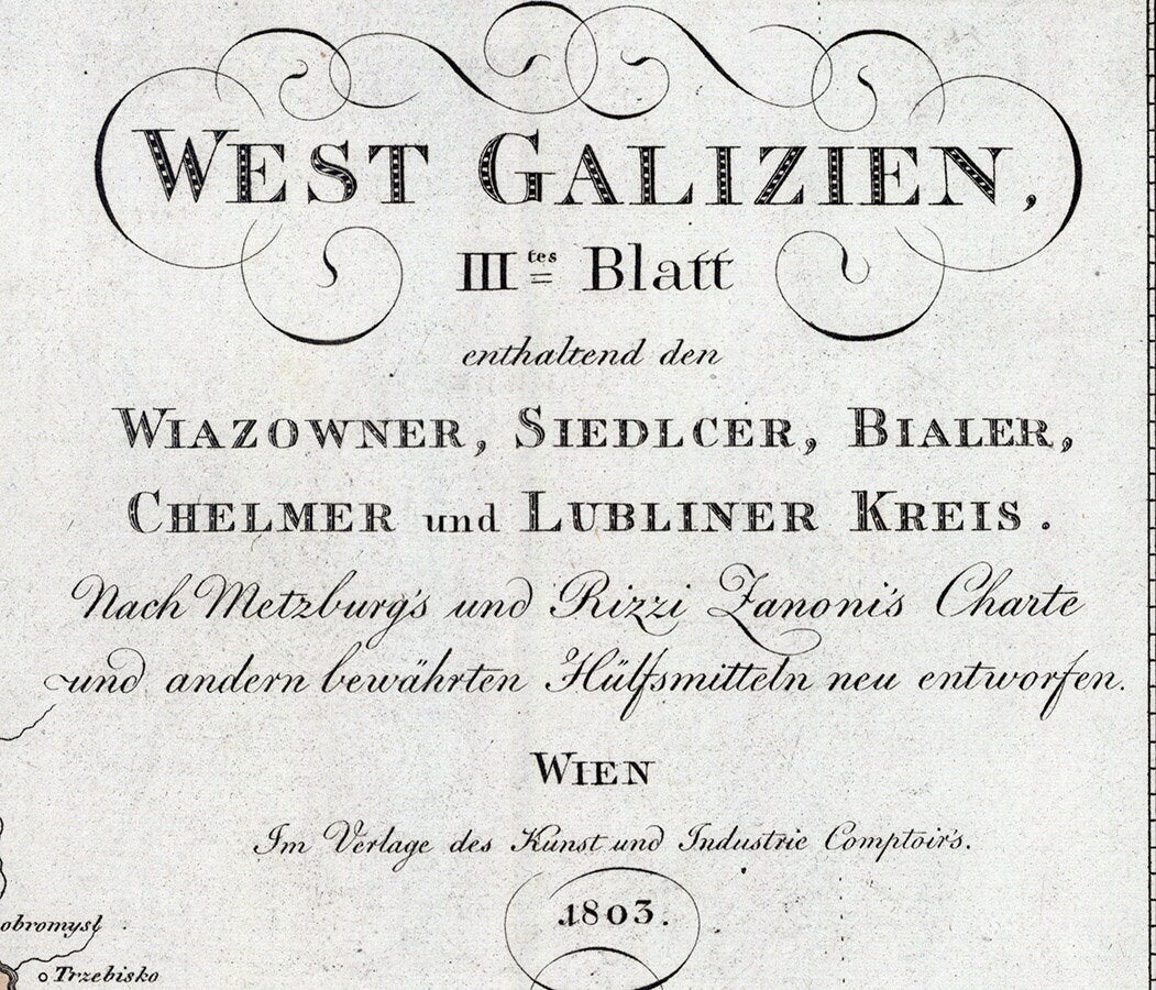 1803 Map of West Galizien Austria Hungary West Galicia