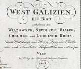 1803 Map of West Galizien Austria Hungary West Galicia