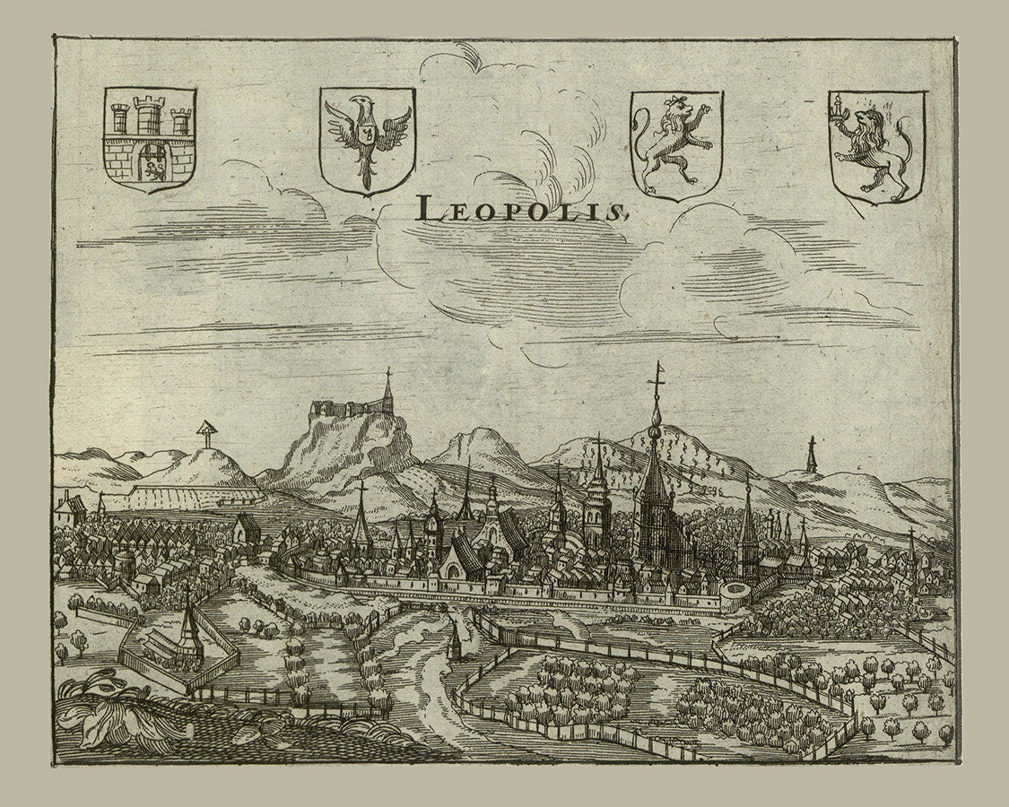 1659 Panorama of Lwow Lemberg Galicia Austria Hungary