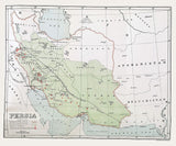 1909 Map of Persia Middle East Oil Well Fields