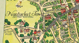 1946 Map of Nantucket Massachusetts Illustrated