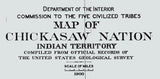 1900 Map of The Chickasaw Nation Indian Territory Oklahoma