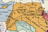 1945 Map of Middle Eastern Country Oil Fields and the USSR