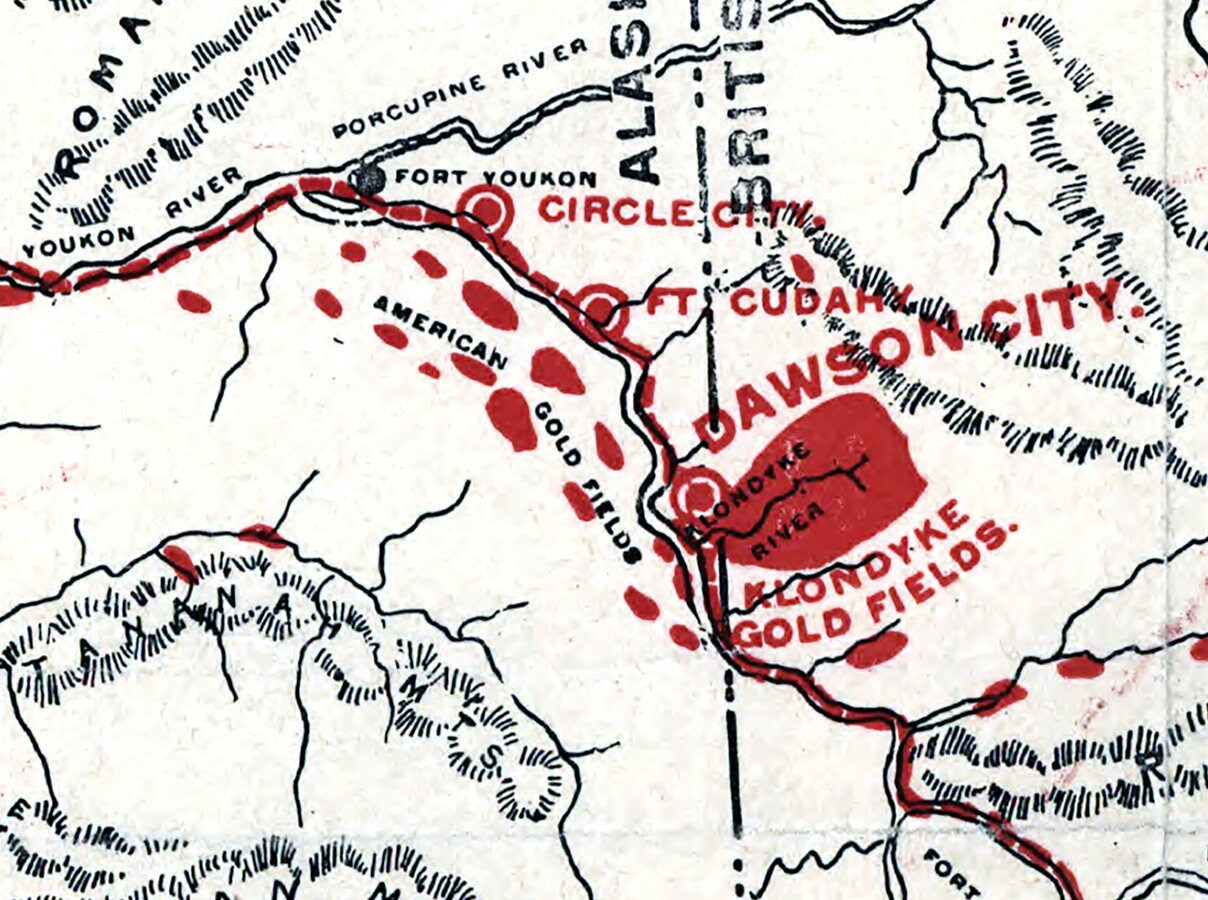 1897 Map of The Alaskan Gold Fields