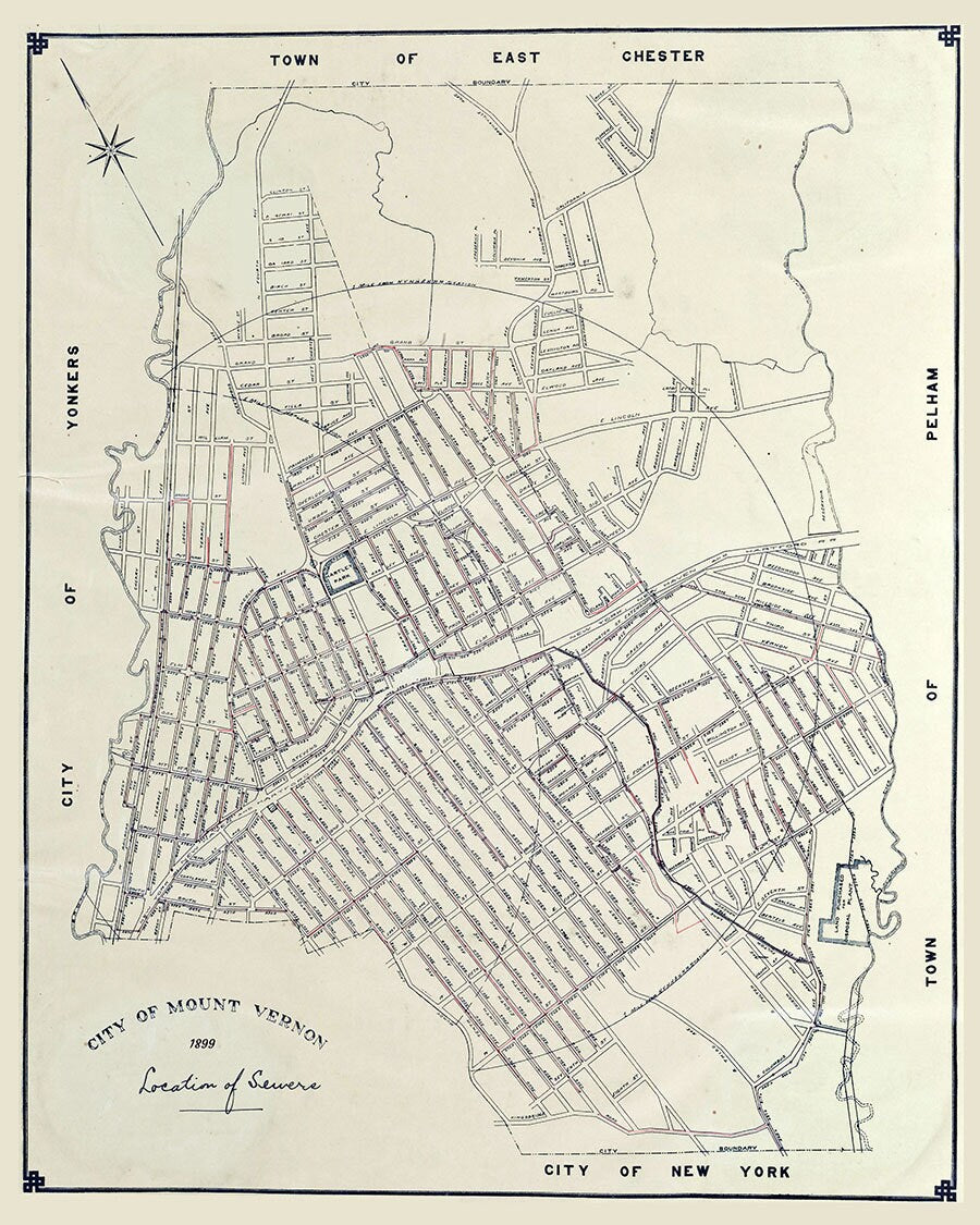 1899 Map of the City of Mount Vernon Westchester County New York