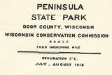 1916 Map of Door County Wisconsin Peninsula State Park