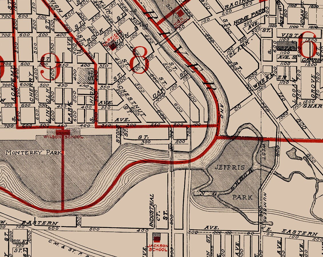 1900 Map of Janesville Wisconsin