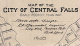 1900 Map of Central Falls Rhode Island