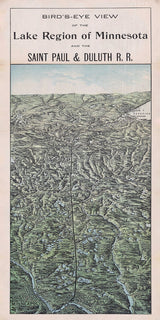 1896 Map of the Lake Region of Minnesota and the Saint Paul & Duluth Rail Road