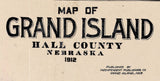 1912 Map of Grand Island Hall County Nebraska