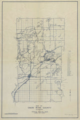 1923 Map of Crow Wing County Minnesota Showing Lakes and Mines
