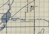 1923 Map of Crow Wing County Minnesota Showing Lakes and Mines